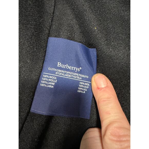 Vintage Burberrys Wool Trench Coat NovaCheck Liner Black Size 6 Long - Picture 5 of 16